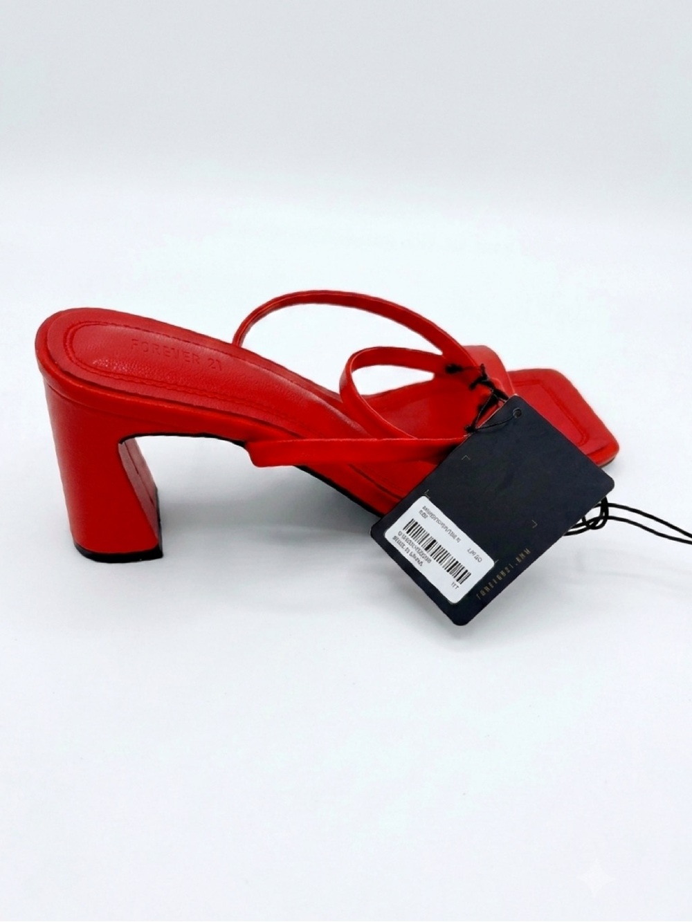 Forever 21 Red Ankle Strap Block Heel Sandals - Size 7 New with Tags